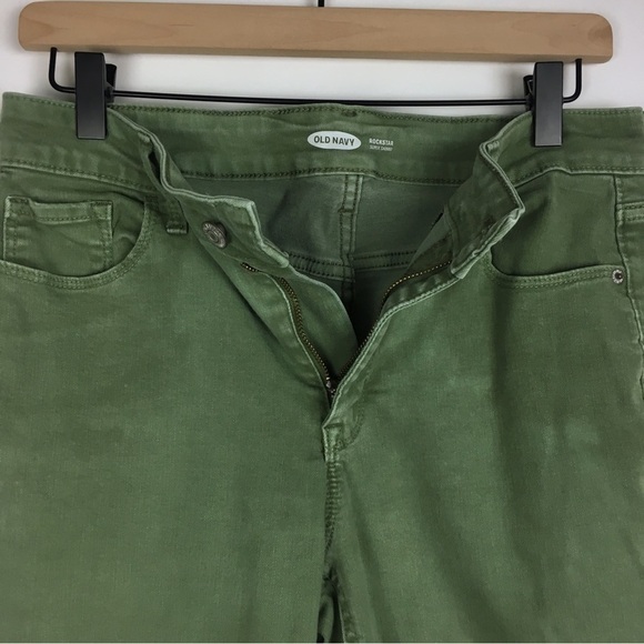 OLD NAVY Jeans 2 Pair Lot Super Skinny Rockstar Mid Rise Stretch Green Grey - Picture 15 of 16